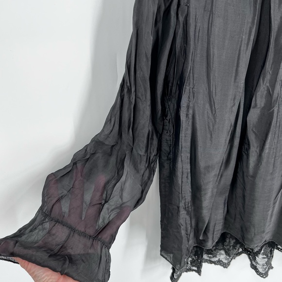 Ciao Bella Italy Long Sleeves Silky Boho Blouse - Picture 3 of 12